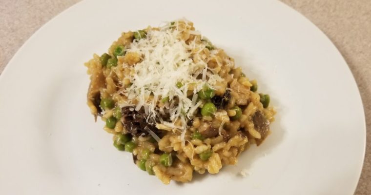 Vegan Wild Mushroom, Asparagus and Pea Risotto