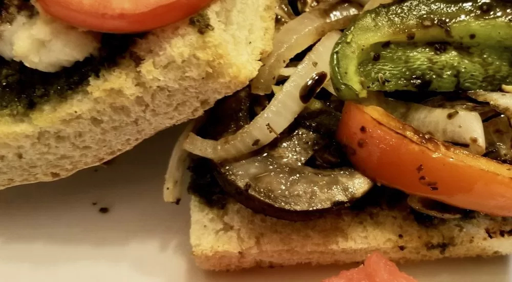 Vegan Pesto Veggie Sandwich