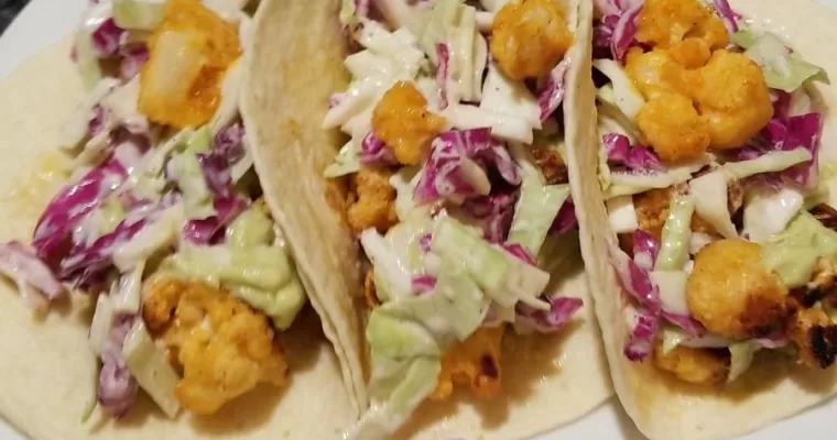 Vegan Buffalo Cauliflower Tacos