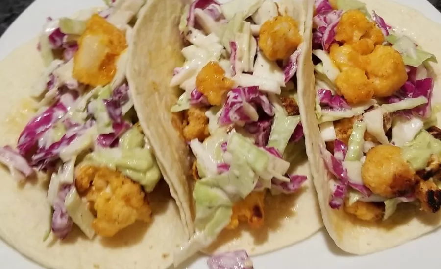 Vegan Buffalo Cauliflower Tacos