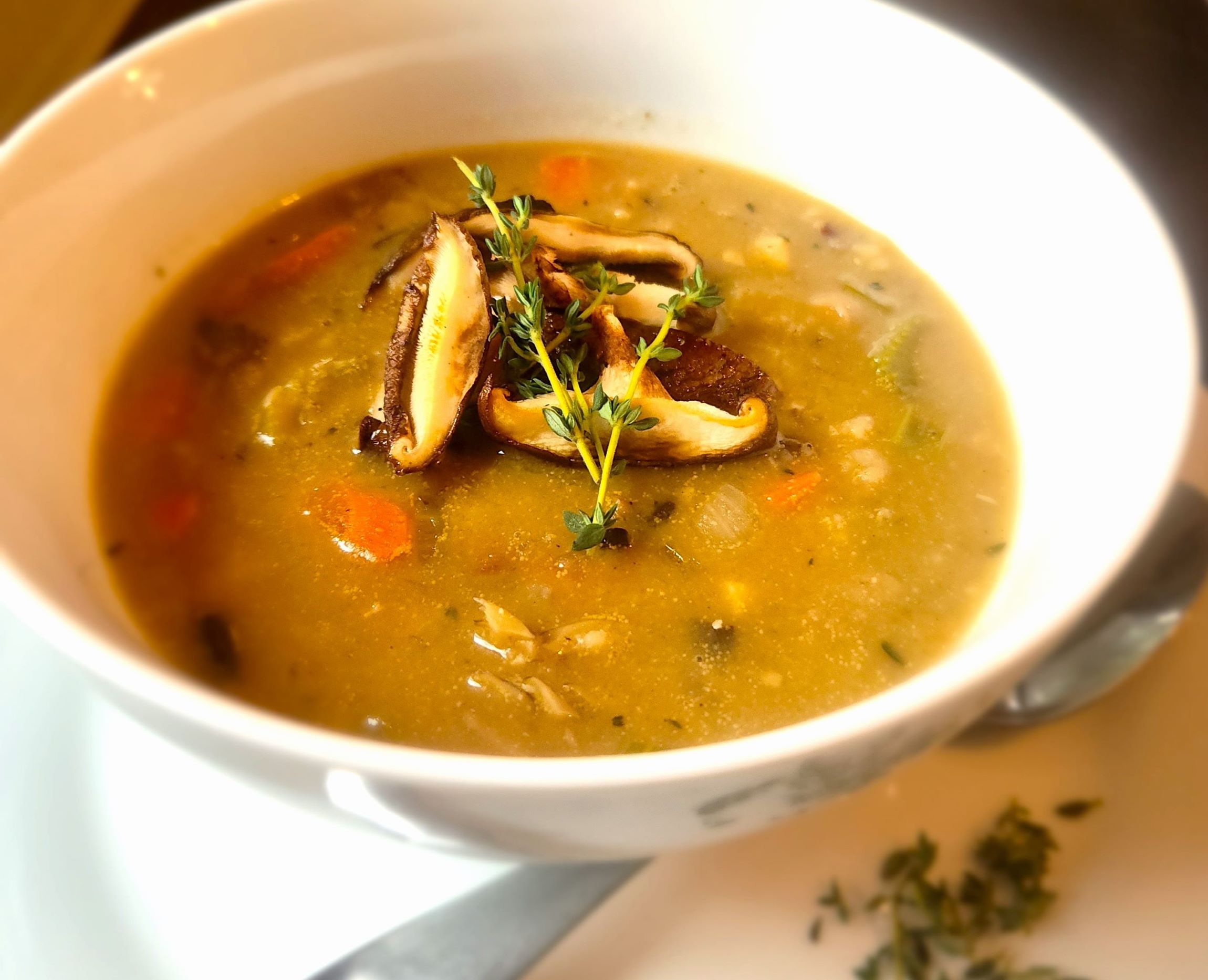 Vegan Wild Rice and Mushroom Soup