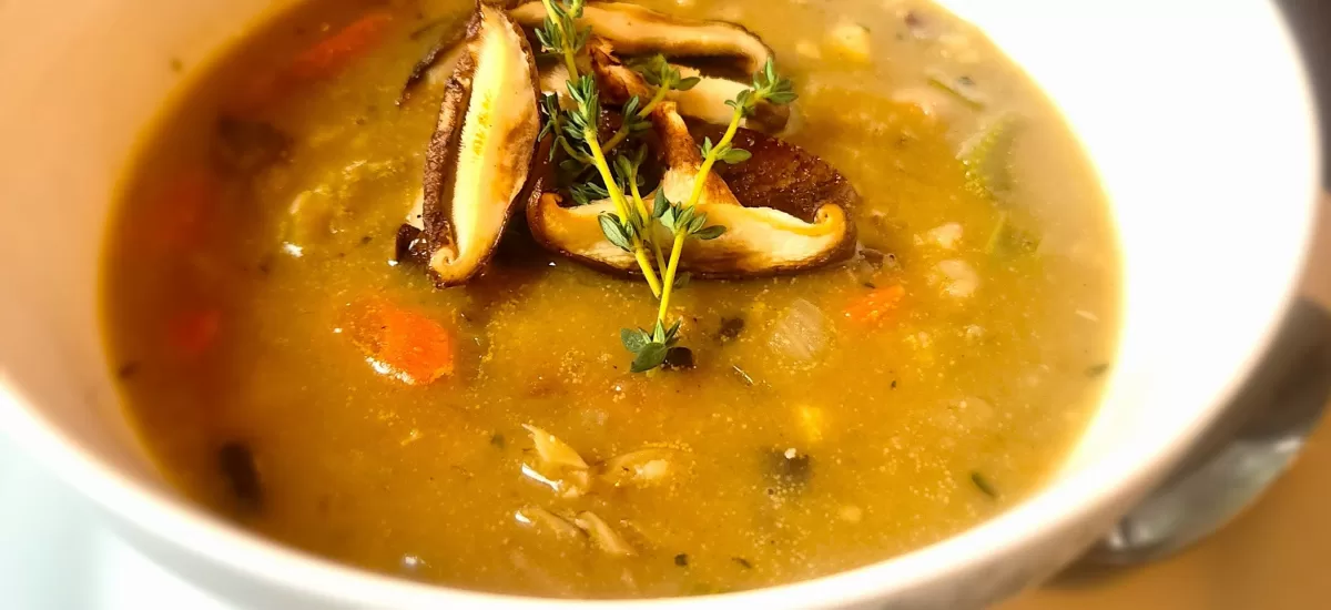 Vegan Wild Rice and Mushroom Soup